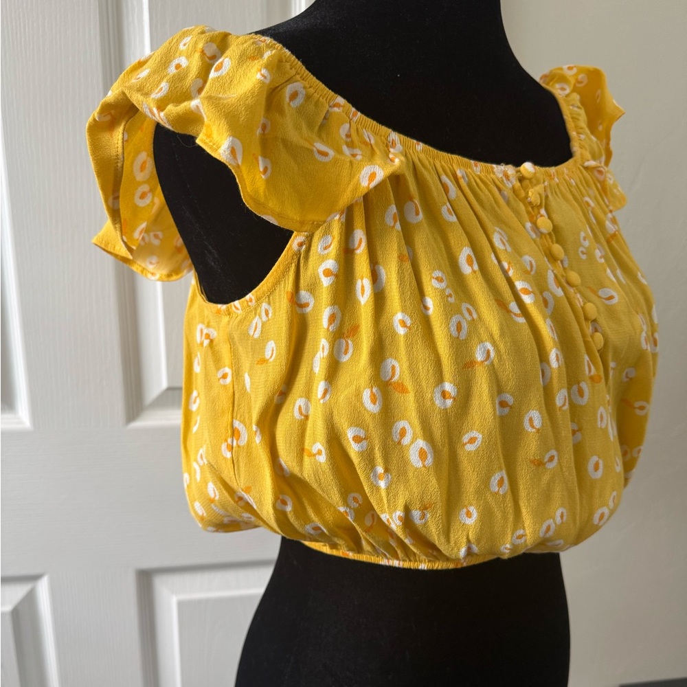 Yellow Ruffled Women's Top - Picture 3 of 7